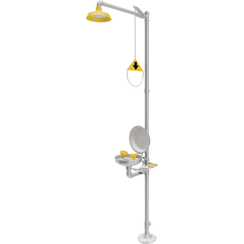 Douche durgence et douche oculaire combin&eacute;es, Socle Les Fournitures Industrielles Méga
