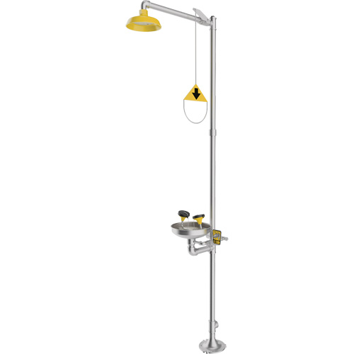 Combination Emergency Shower & Eyewash Station, Pedestal Les Fournitures Industrielles Méga