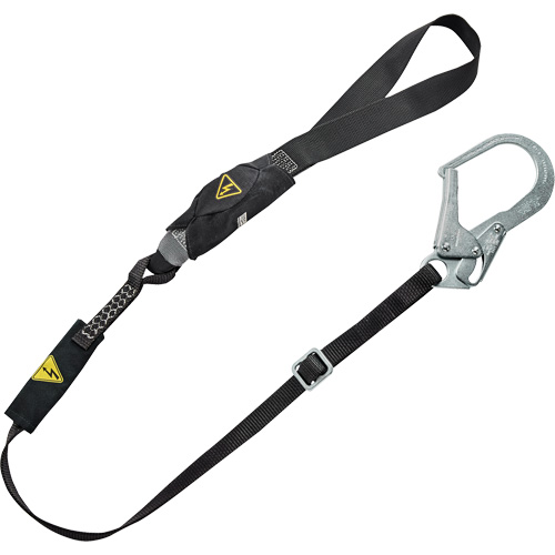 V-Series Utility Energy Absorbing Lanyard, 6', Rebar Hook Center, Snap Hook Leg Ends, Nylon Les Fournitures Industrielles Méga