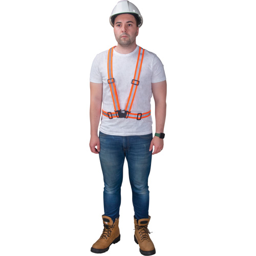 Harnais pour la circulation, Orange haute visibilit&eacute;, Couleur r&eacute;fl&eacute;chissante Argent, Moyen Les Fournitures Industrielles Méga