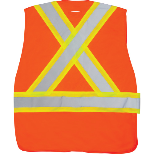 Veste d'arpenteur haute visibilit&eacute; conforme &agrave; la CSA, Orange haute visibilit&eacute;, Moyen, Polyester Les Fournitures Industrielles Méga