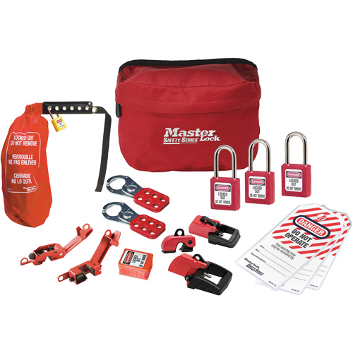 Trousse de cadenassage avec cadenas en thermoplastique de qualit&eacute; sup&eacute;rieure Zenex, Ensemble &eacute;lectrique, 16 composants compris Les Fournitures Industrielles Méga