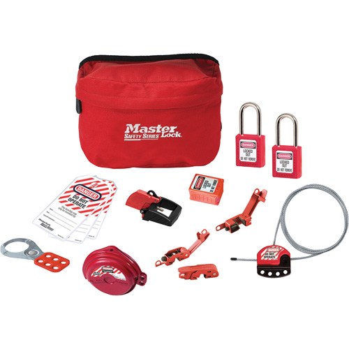 Trousse de cadenassage standard avec cadenas en thermoplastique Zenex, Ensemble &eacute;lectrique/Vanne, 14 composants compris Les Fournitures Industrielles Méga