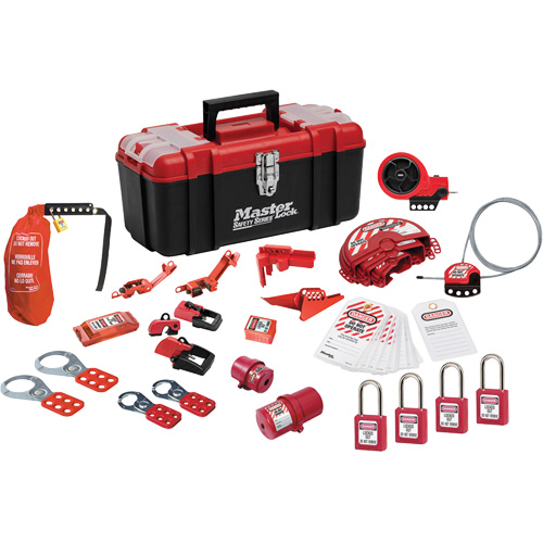 Premier Lockout Kit with Zenex Thermoplastic Locks, Electrical/Valve Kit, 27 Components Les Fournitures Industrielles Méga