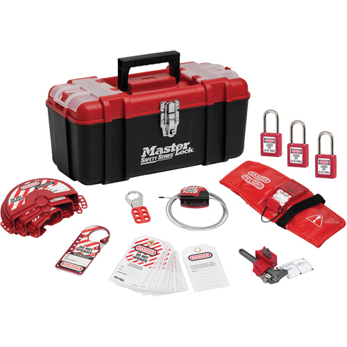 Trousse de cadenassage standard avec cadenas en thermoplastique Zenex, Ensemble Vanne, 13 composants compris Les Fournitures Industrielles Méga