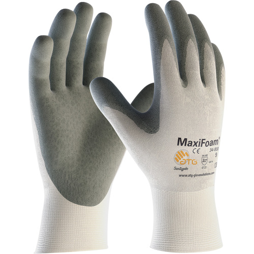 Gants en tricot sans couture de qualit&eacute; sup&eacute;rieure ATG MaxiFoam, Grand, R&ecirc;vetement Nitrile, Calibre 15, Enveloppe en Nylon Les Fournitures Industrielles Méga