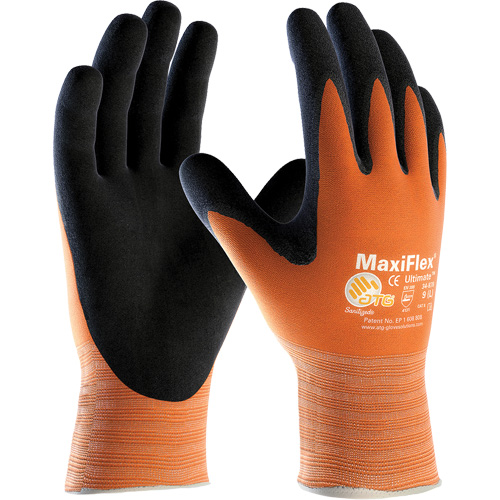 ATG MaxiFlex&reg; Ultimate High Visibility Seamless Gloves, Large, Nitrile Coating, 15 Gauge, Nylon/Lycra&reg; Shell Les Fournitures Industrielles Méga
