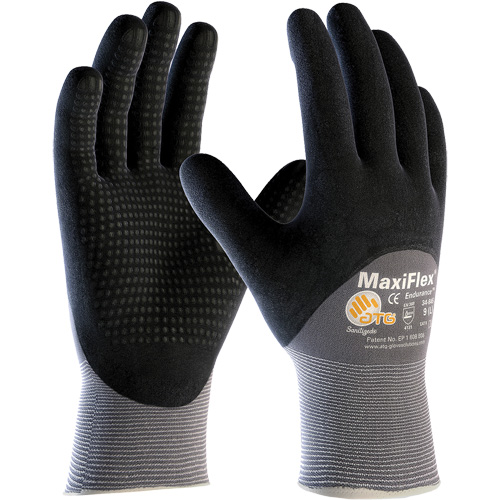 Gants compatibles avec les &eacute;crans tactiles ATG MaxiFlex Endurance, Grand, R&ecirc;vetement Nitrile, Calibre 15, Enveloppe en Nylon Les Fournitures Industrielles Méga