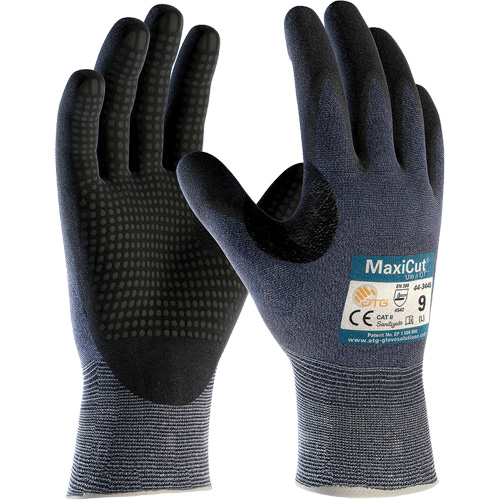Gants ATG MaxiCut Ultra DT, Taille Grand, Calibre 15, Rev&ecirc;tement Nitrile, Enveloppe en Fil technique, ASTM ANSI niveau A3/EN 388 niveau 5/EN 388 niveau C Les Fournitures Industrielles Méga