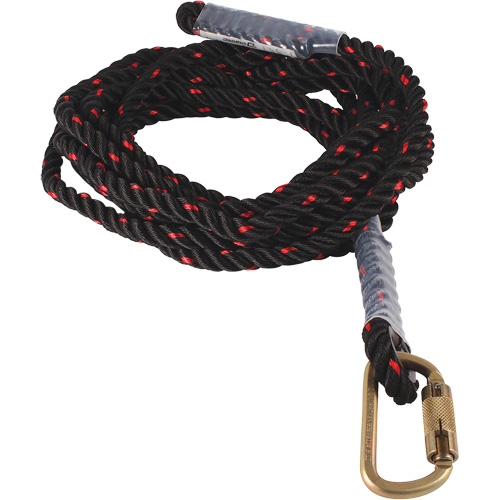 Dynamic Vertical Rope Lifeline with Carabiner Les Fournitures Industrielles Méga