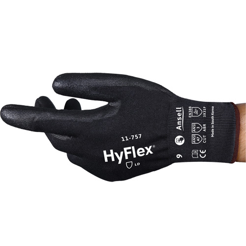 Gants r&eacute;sistant aux coupures Hyflex 11-757, 8, Calibre 18, Rev&ecirc;tement Polyur&eacute;thane, ASTM ANSI niveau A7/EN 388 niveau F Les Fournitures Industrielles Méga