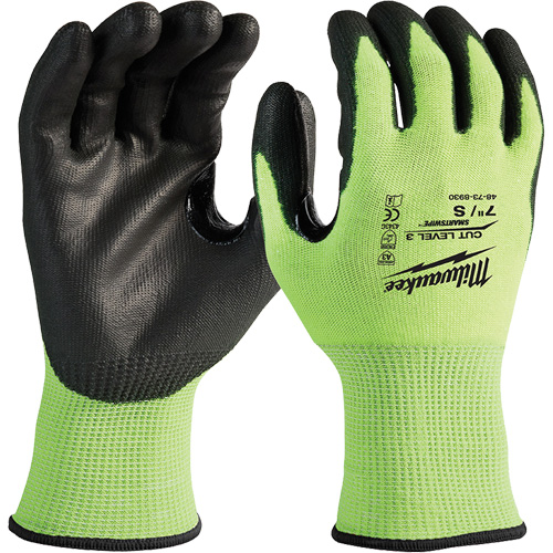 Gants haute visibilit&eacute; r&eacute;sistant aux coupures, Petit, Calibre 15, Rev&ecirc;tement Nitrile/Polyur&eacute;thane, ANSI/ISEA 105 niveau 3 Les Fournitures Industrielles Méga