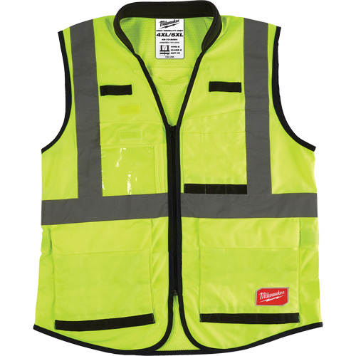 Performance Safety Vest, High Visibility Lime-Yellow, Large/X-Large Les Fournitures Industrielles Méga