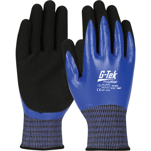 Gants r&eacute;sistants aux coupures G-Tek PolyKor X7, Taille Petit, Calibre 18, Rev&ecirc;tement Nitrile, Enveloppe en Fil technique, ANSI/ISEA 105 niveau 4 Les Fournitures Industrielles Méga