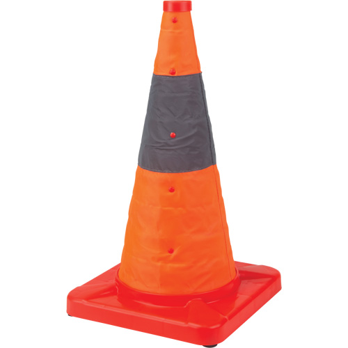 Collapsible Traffic Cone, 18" H, Orange Les Fournitures Industrielles Méga