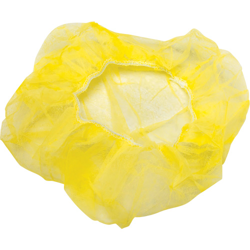 Bouffant Caps, Polypropylene, 21", Yellow Les Fournitures Industrielles Méga