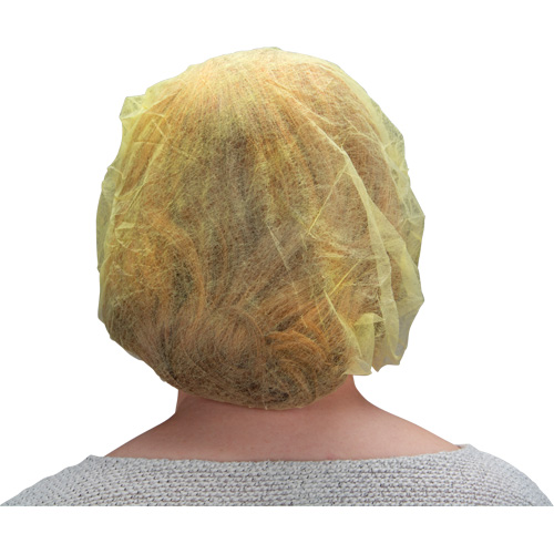 Bouffant Caps, Polypropylene, 21", Yellow Les Fournitures Industrielles Méga
