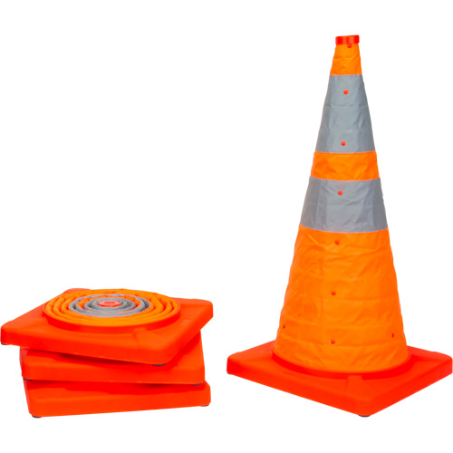 Collapsible Traffic Cone, 28" H, Orange Les Fournitures Industrielles Méga