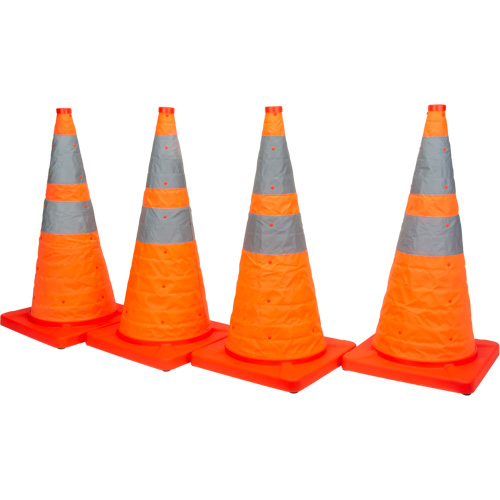 Collapsible Traffic Cone, 28" H, Orange Les Fournitures Industrielles Méga