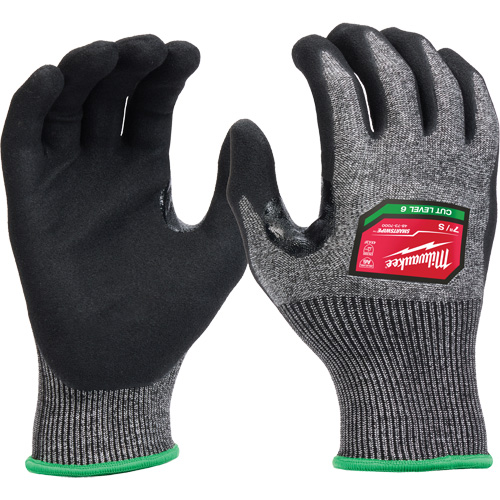 Gants enduits par trempage &agrave; dext&eacute;rit&eacute; &eacute;lev&eacute;e, Petit, Calibre 18, Rev&ecirc;tement Nitrile, ASTM ANSI niveau A6/EN 388 niveau F Les Fournitures Industrielles Méga