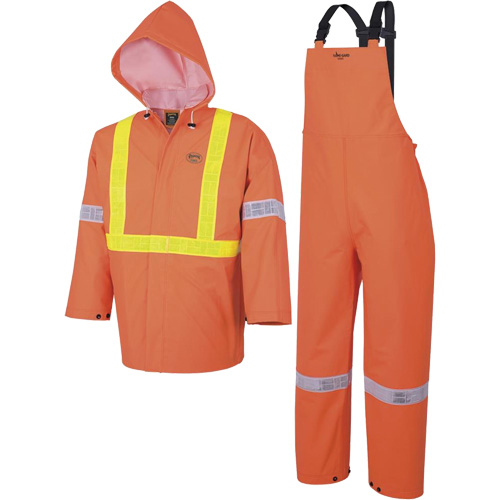 R85 Ensemble imperm&eacute;able de s&eacute;curit&eacute; 3 pi&egrave;ces ignifuge Element FR, Petit, Orange haute visibilit&eacute; Les Fournitures Industrielles Méga