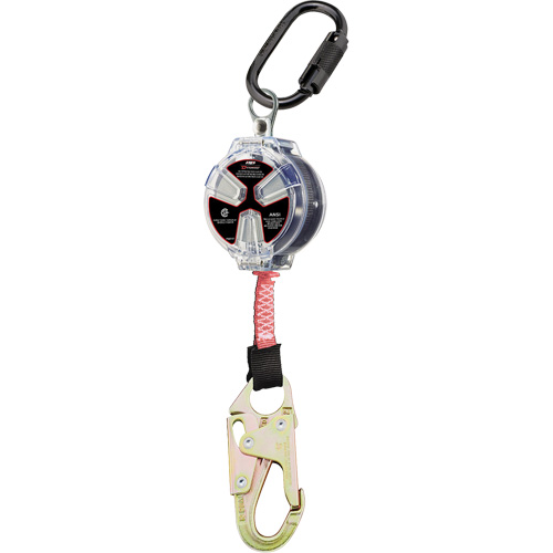 Cordage de s&eacute;curit&eacute; autor&eacute;tractable avec petit mousqueton Dynamic, 6', Polyester, Pivotant Les Fournitures Industrielles Méga