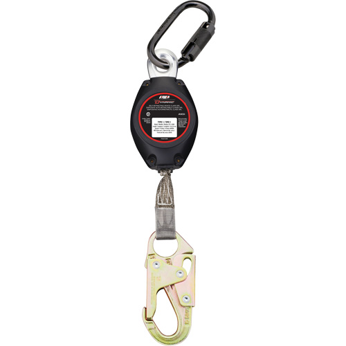 Cordage de s&eacute;curit&eacute; autor&eacute;tractable avec petit mousqueton Dynamic, 7', Polyester, Pivotant Les Fournitures Industrielles Méga