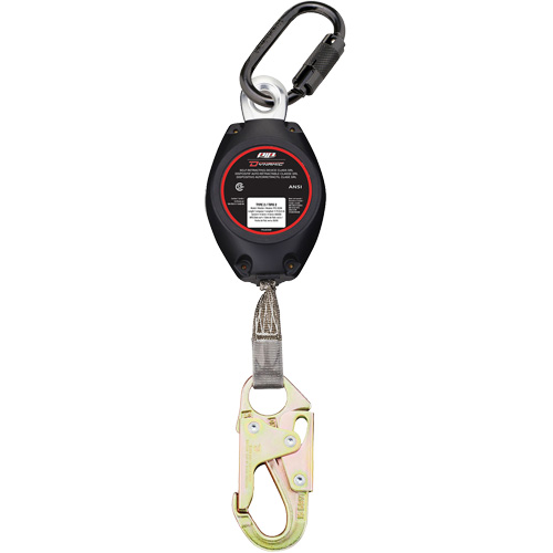 Dynamic Small Snap Hook Self-Retracting Lifeline, 11', Polyester, Swivel Les Fournitures Industrielles Méga