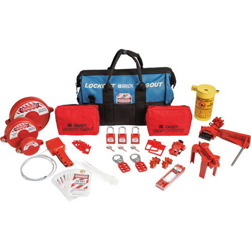 Lockout Tagout Kit with Nylon Safety Lockout Padlocks in Duffel Bag, Electrical/Valve Kit, 31 Components Les Fournitures Industrielles Méga