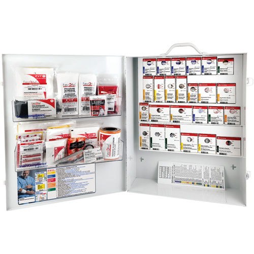 Armoire pour premiers soins SmartCompliance, R&eacute;pond &agrave; la norme CSA Z1220-17 type 3 environnements &agrave; haut risque, Moyen (26-50 travailleurs) Les Fournitures Industrielles Méga