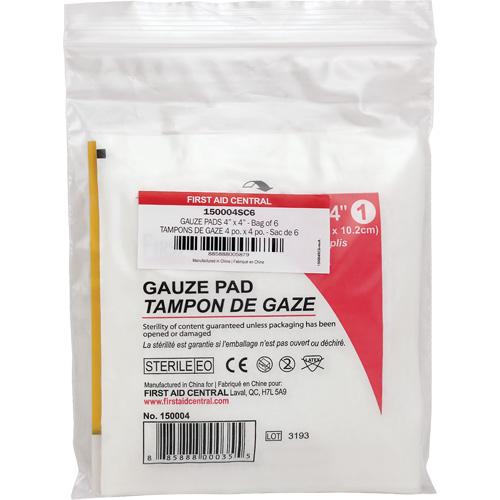 Recharge de gaze SmartCompliance, Tampon, 4" lo x 4" la, St&eacute;rile, Dispositif m&eacute;dical Classe 1 Les Fournitures Industrielles Méga