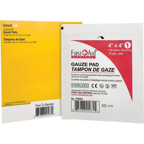 Recharge de gaze SmartCompliance, Tampon, 4" lo x 4" la, St&eacute;rile, Dispositif m&eacute;dical Classe 1 Les Fournitures Industrielles Méga
