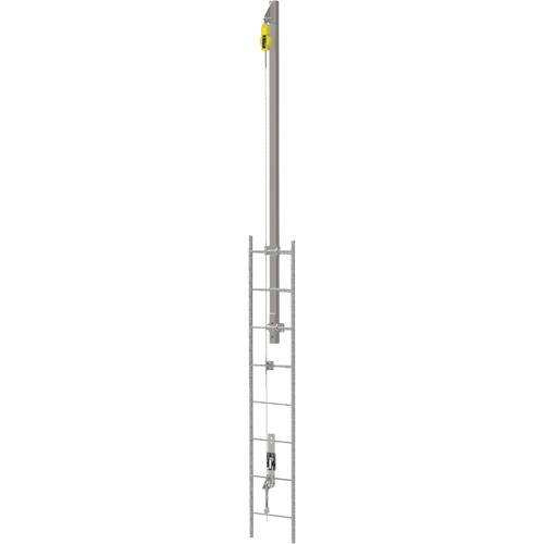 Ensemble de c&acirc;bles de s&eacute;curit&eacute; pour &eacute;chelle verticale Latchways avec avec potence de rallonge pour &eacute;chelle verticale SRL, Acier inoxydable Les Fournitures Industrielles Méga