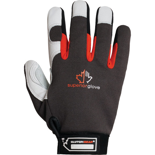 Clutch Gear&reg; Thinsulate Mechanic's Gloves, Grain Goatskin/Split Leather Palm, Size Small/7 Les Fournitures Industrielles Méga