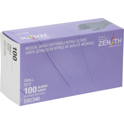 Gants jetables de calibre m&eacute;dical, Petit, Nitrile, 6 mils, Sans poudre, Noir, Classe 2 Les Fournitures Industrielles Méga
