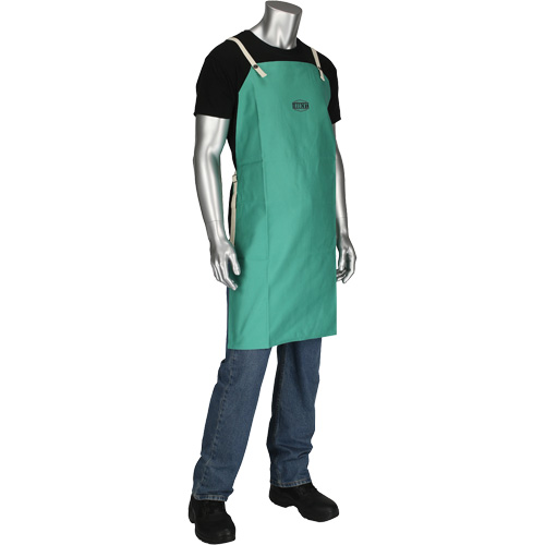 Tablier en satinette 100 % coton trait&eacute; FR Ironcat Dynamic, Salopette, Vert Les Fournitures Industrielles Méga