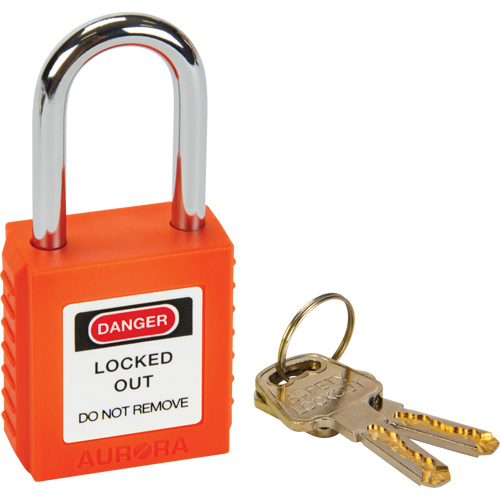 Verrouillage pour les consignations, Cadenas de s&eacute;curit&eacute;, Cl&eacute;s diff&eacute;rentes, Thermoplastique, Largeur de 1-1/2" Les Fournitures Industrielles Méga