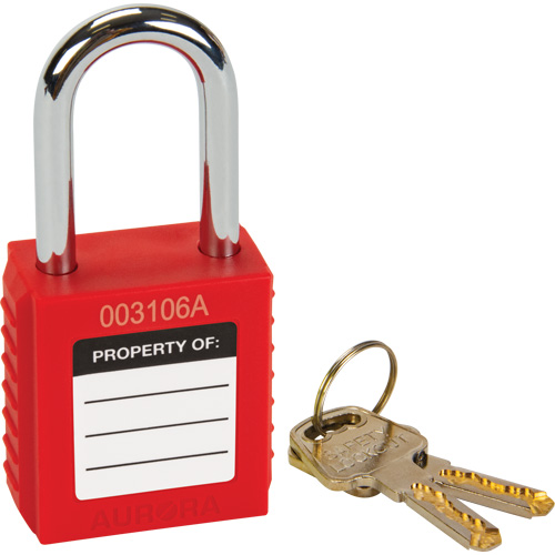 Verrouillage pour les consignations, Cadenas de s&eacute;curit&eacute;, Cl&eacute;s diff&eacute;rentes, Thermoplastique, Largeur de 1-1/2" Les Fournitures Industrielles Méga