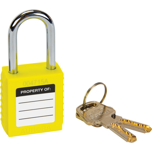 Verrouillage pour les consignations, Cadenas de s&eacute;curit&eacute;, Cl&eacute;s diff&eacute;rentes, Thermoplastique, Largeur de 1-1/2" Les Fournitures Industrielles Méga