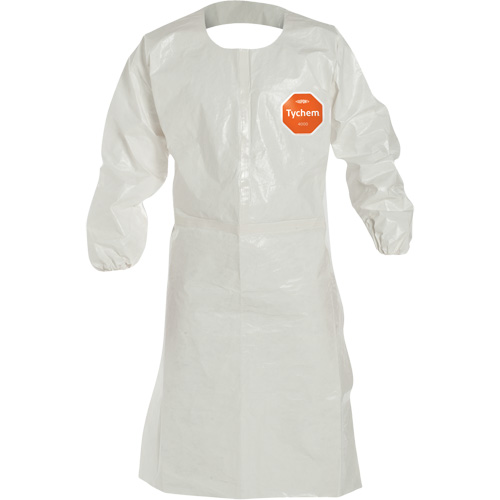 Disposable Sleeved Apron, Tychem&reg; 4000, White, 44" L Les Fournitures Industrielles Méga