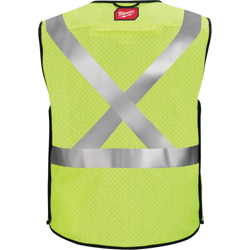 Breakaway Mesh Safety Vest, Black/High Visibility Lime-Yellow, Medium/Small Les Fournitures Industrielles Méga