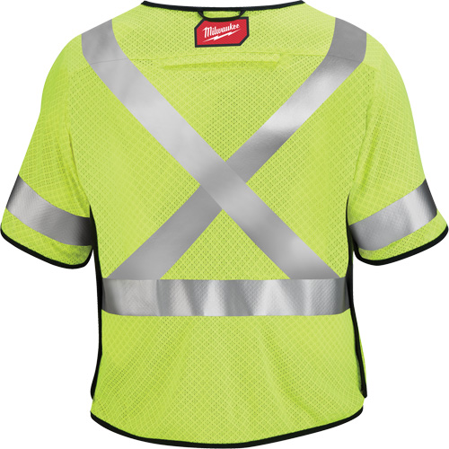 Breakaway Mesh Safety Vest, Black/High Visibility Lime-Yellow, Medium/Small Les Fournitures Industrielles Méga