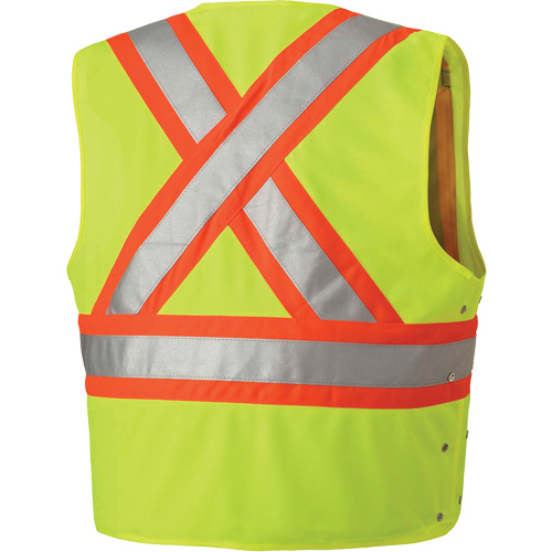 131 Veste de s&eacute;curit&eacute; avec c&ocirc;t&eacute;s r&eacute;glables, Jaune lime haute visibilit&eacute;, 6T-Grand/7T-Grand, Polyester Les Fournitures Industrielles Méga