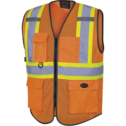 6960 Front Mesh Safety Vest, High Visibility Orange, Medium, Polyester Les Fournitures Industrielles Méga