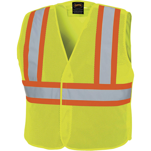 598P Veste de s&eacute;curit&eacute; &agrave; maille d&eacute;tachable, Jaune lime haute visibilit&eacute;, Moyen/Petit, Polyester Les Fournitures Industrielles Méga