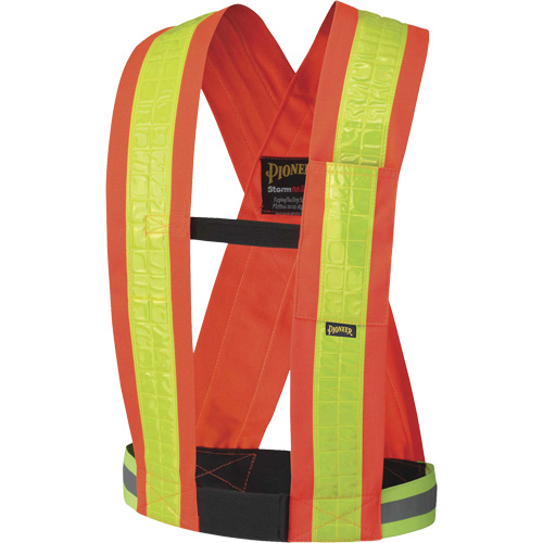 5593 Bretelles de s&eacute;curit&eacute;, Orange haute visibilit&eacute;, Couleur r&eacute;fl&eacute;chissante Jaune, Taille unique Les Fournitures Industrielles Méga