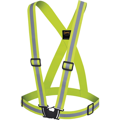 5497 Bretelles de s&eacute;curit&eacute;, Jaune lime haute visibilit&eacute;, Couleur r&eacute;fl&eacute;chissante Argent, Taille unique Les Fournitures Industrielles Méga