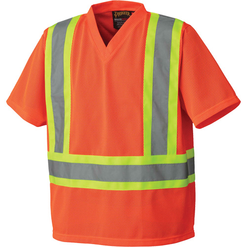 5992P T-shirt de s&eacute;curit&eacute;, Polyester, Petit, Orange haute visibilit&eacute; Les Fournitures Industrielles Méga