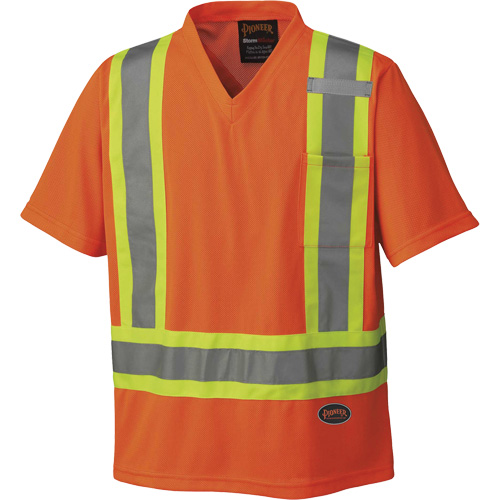 6979 Chandail pour la circulation en micromaille, T-petit, Orange haute visibilit&eacute; Les Fournitures Industrielles Méga
