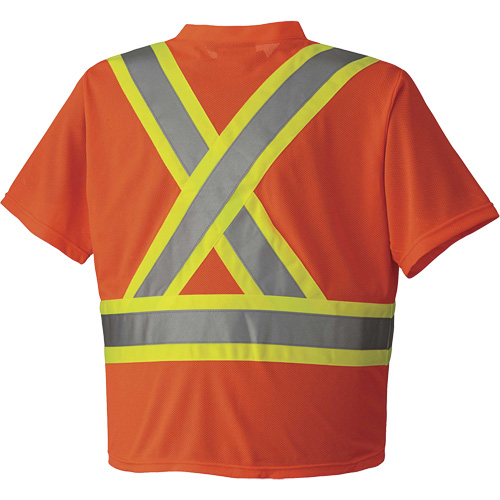 6979 Chandail pour la circulation en micromaille, T-petit, Orange haute visibilit&eacute; Les Fournitures Industrielles Méga